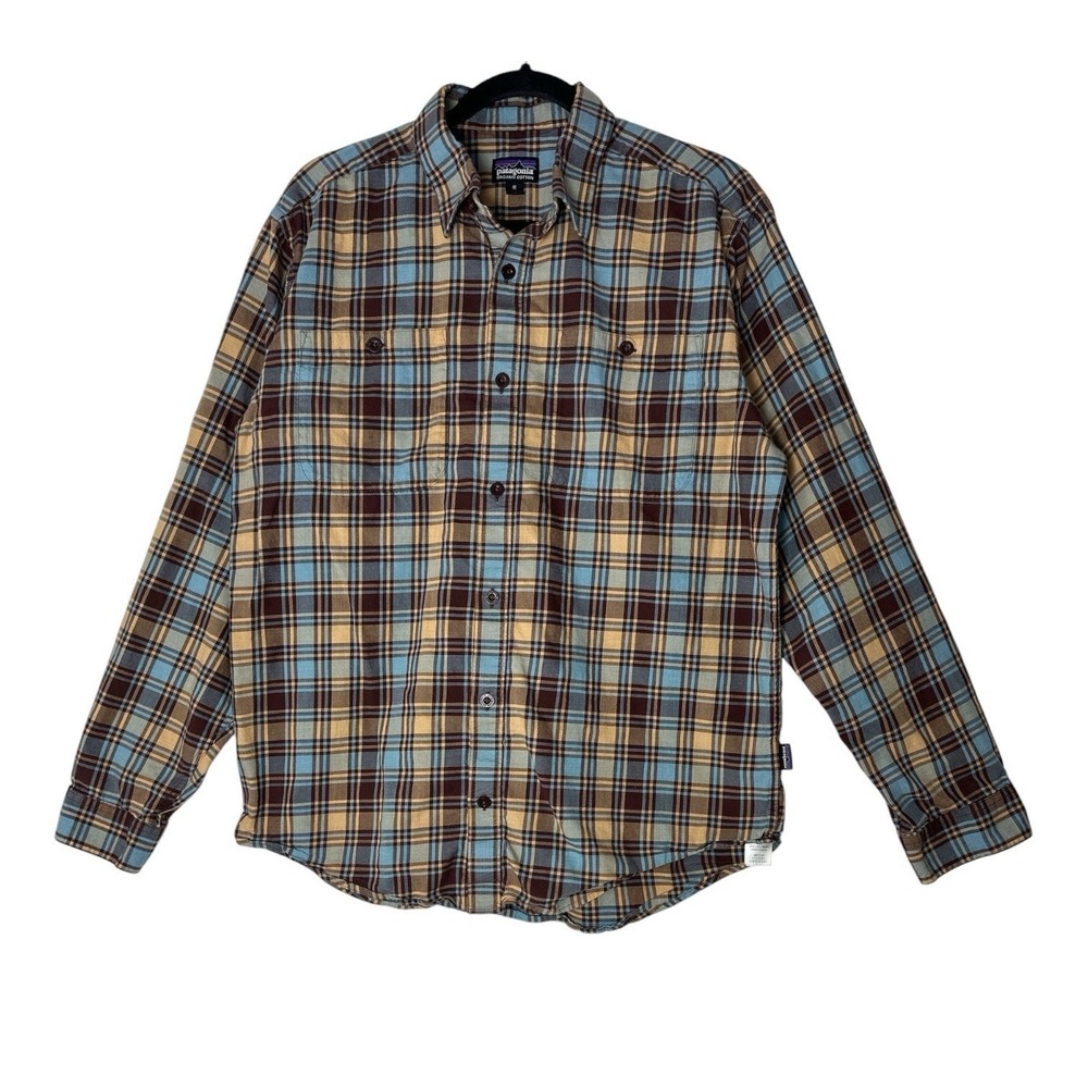 Patagonia‎ Shirt Mens Medium Plaid Long Sleeve Organic Cotton Outdoor Career